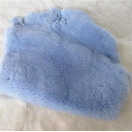 Unbranded REAL Rex Rabbit Fur Pelt Craft  Scarf Accessories Fluffy Soft CosySky Blue