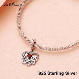 LaMenars Infinite Love Charm for 925 Sterling Silver for Women's Bracelets & Necklaces Dangle Pendant for Christmas Day Valentine's Day Mother's Day Gifts for Girls