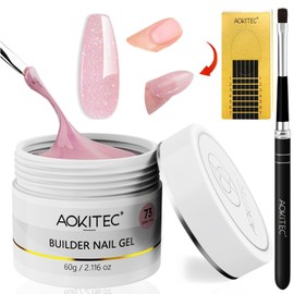 Aokitec Builder Gel - Hard Gel for Nails Large Capacity Builder Gel for Gel Nails, Nail Firming Gel for Nail Extension Nail Art Manicure U V Builder Nail Gel for Nail Studio A004