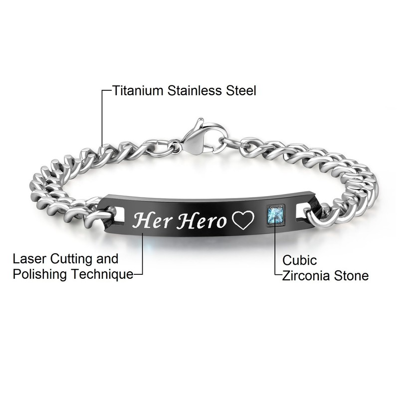 His or Hers Matching Set His Heroine Her Hero Titanium