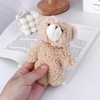 DPWOUM Brown Bear Pink Heart Keychain, Keychain Soft Cotton Key