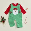 Baby Boy Christmas Outfit Onesie Santa Overalls Set Newborn Romper