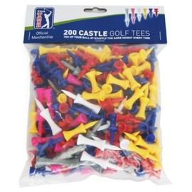 PGA Tour 200 Castle Golf Tees - Red/Yellow/Blue/Pink/Gray