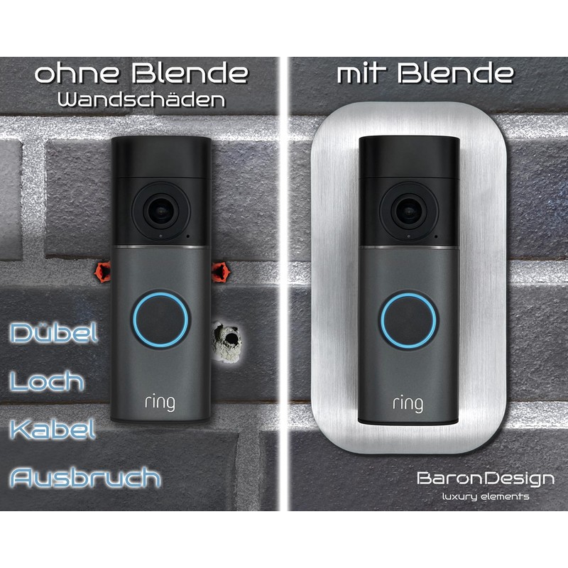 Baron Design Stainless Steel Bezel Accessories for Ring Video Doorbell