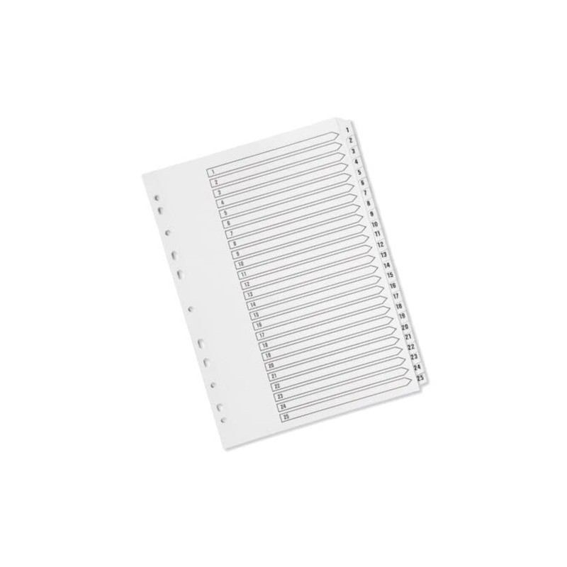 Q-Connect 1-25 Index Multi-Punched Reinforced Board Clear Tab A4 White