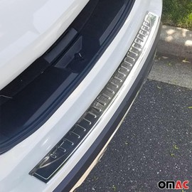 OMAC Rear Bumper Guard Trunk Sill Protector for Nissan Rogue 2017-2020 S.Steel Glossy