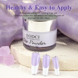 EODCI Dip Powder Glitter Purple for Valentine, Dip Powder 1 Oz Nail Dipping French Nail Art for Starter Manicure Salon DIY at Home, Fall Winter Colors Long Lasting