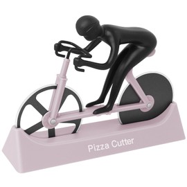 KUONIIY Pizza Cutters, Bicycle Pizza Cutter Dual Stainless Steel Super Sharp Blades Slicer with Non-Stick Coating, Purple