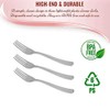 Kaya Shiny Metallic Silver Plastic Disposable Forks (24 Count) -