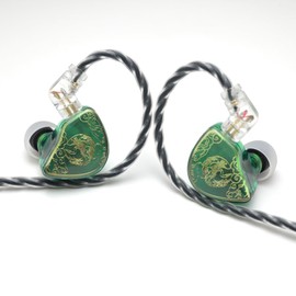 FAAEAL TANGZU Wan'er S.G HiFi Earphone,10mm Dynamic Driver Headphone,Audiophile Musician Professional Tuning Music IEM Earbuds,Ergonomic Design 2Pin Detachable in-Ear Monitors (Green with Mic)