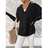 ANRABESS Womens Long Sleeve Quarter Zip Pullover Sweater Casual Loose