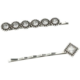 Brighton Twinkle Bobby Pins Silver/Crystal One Size