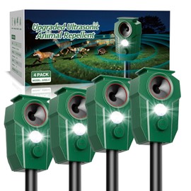 Solar-Powered Ultrasonic Animal Repeller for Outdoor Yards & Gardens with Motion Sensor – Waterproof Deer Repellent Devices Repel Deer, Raccoons, Rabbits & Cats