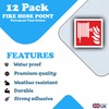 12-Pack - Fire Hose Reel Point Sticker Signs - Waterproof,