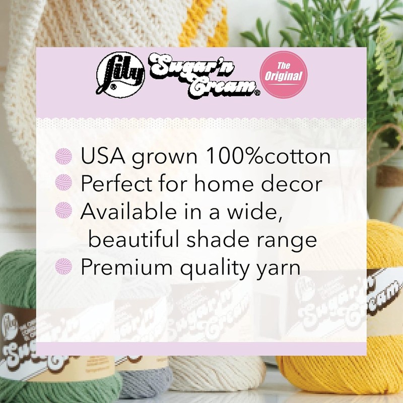 Lily Sugar 'N Cream The Original Solid Yarn, 2.5oz, Medium