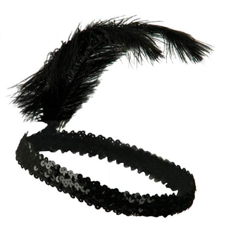 Sequins Feather Headpiece 1920s Carnival Party Accessory Party Feather Headband