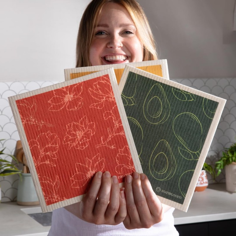 Cloud Cloths: Swedish dishcloths, 6 Pack Reusable Paper Towels, Super