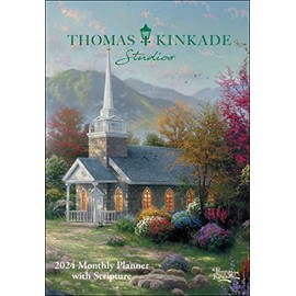 Thomas Kinkade Studios 12-Month 2024 Monthly Pocket Planner Calendar with Scripture