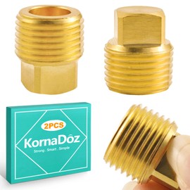 KornaDoz 2 Pack 1/2 Inch NPT Solid Brass Boat Drain Plugs Kit, Garboard, Livewell & Lawn Roller Use, Marine Grade for Boat Hulls, Replacement for Nitro Bass Boats, Durable Boating Accessory