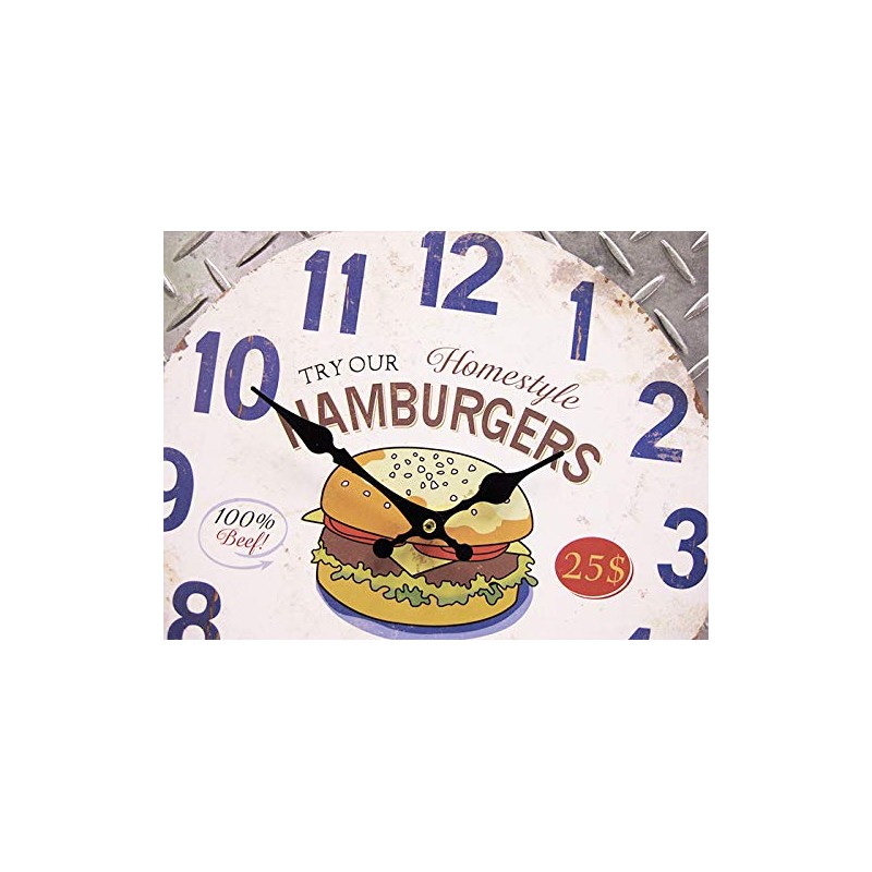 American Wall Clock, 13.4 inches (34 cm), Hamburger A111, Wall