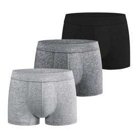 Battewa Incontinence Underwear for Men Boxer Briefs Washable Urinary Absorbent Leak Proof Underwear for Bladder Leak 50ml (3X-Large,3Color,3 Pack)