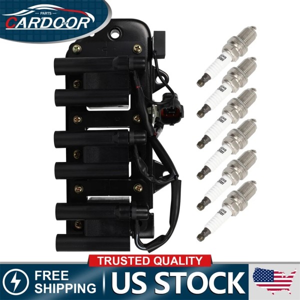 cardoor_parts Ignition Coil & Spark Plug Fits 1999-2001 Hyundai Sonata