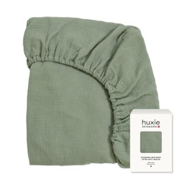 Huxie Denmark - Super Soft Muslin Fitted Baby Crib Sheets for Boys – Standard Size for 28'' x 52'' Crib Mattress - 100% Organic Cotton for Ultimate Comfort (Roman Green)