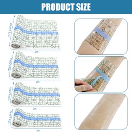 4 Rolls of Tattoo Film Healing, Tattoo Plaster, 4 Sizes Transparent Second Skin Tattoo, Second Skin Tattoo PU Film Tape, Wound Bandage Protection Film for Neck Wrists Used Wound Dressings