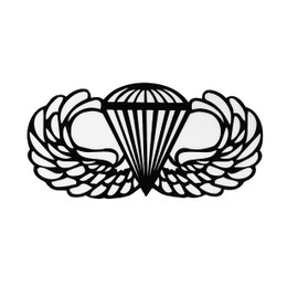 The Reflective Basic Parachutist Badge, Fullsize, US Army Jump Wing Decal Sticker 5"x2.5" - American Made