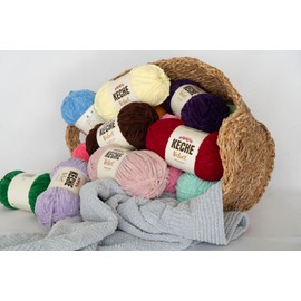 Keche Velvet Yarn for Crocheting, Soft Chenille Bulky Baby Blanket Amigurumi Yarn 100 gr (132 yds) - Lilac