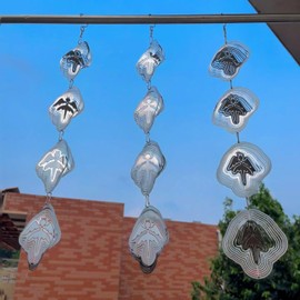Angel Bird Scare Discs Set-Highly Reflective Double-Sided Bird Reflectors,Extra Sparkly Metal Wind Spinner Outdoor Garden Decor, Bird Devices Deterrent to Scare Birds Away from Yard Patio Farm