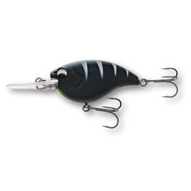 LMAB Crankbait 5.5 cm Power Vibe 55F - 3 Running Depths, Floating - Wobbler Bass, Crankbait Wobbler, Artificial Bait Fishing, Perch Wobbler, Spin Fishing Bait (Black Tiger, MR | Running Depth 2-3 m |