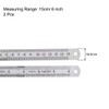 sourcing map Straight Ruler 15cm 6 Inch Stainless Steel Measuring