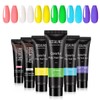 ROSALIND Neon Poly Nail Gel Kit 6 Colors 15ml Green