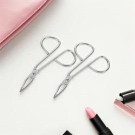 Artibetter Pinzas para Cejas y Pestañas 2 Piezas de Acero Inoxidable Diseño Compacto y Punta Curvada para Depilación Precisa, Herramienta Portátil para Mujeres