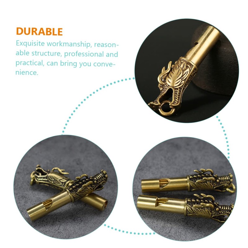 Kisangel Emergency Whistle Brass Keychain Hiking Whistle Metal Referee for