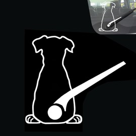 Dogary 1 PC Car Rear Windshield Wiper Stickers, Waterproof Dog Rear Window Wiper Decal Accessories, Windshield Dogs Creative Car Decoration Replacement Parts, Suitable for Most Cars, SUVs (White)