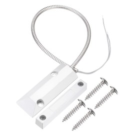 PATIKIL Rolling Door Alarm Contact Sensor,2 Pcs 0~100V/0.5Amp Magnetic Reed Switch with 2 Wires for N.C. Home Garage Security Kit, Grey
