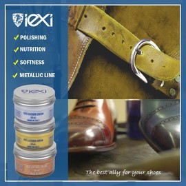 IEXI Leather Shoe Cream - Leather Cream 50ml - Cream for Polishing, Nourishing and Keeping Skin Soft, bronze