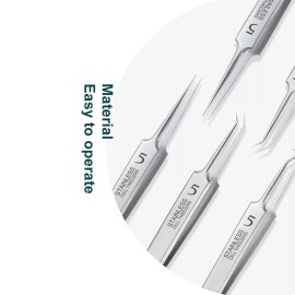 BEAUTÉ GALLERIA Curved Tweezers Blackhead Remover Pimple Extractor Popper Acne Blemish Comedone