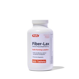 Rugby Fiber-Lax Tablets 625 Mg - Fiber Tablets for Women and Men - Occasional Constipation Relief for Adults - 500 Tablets