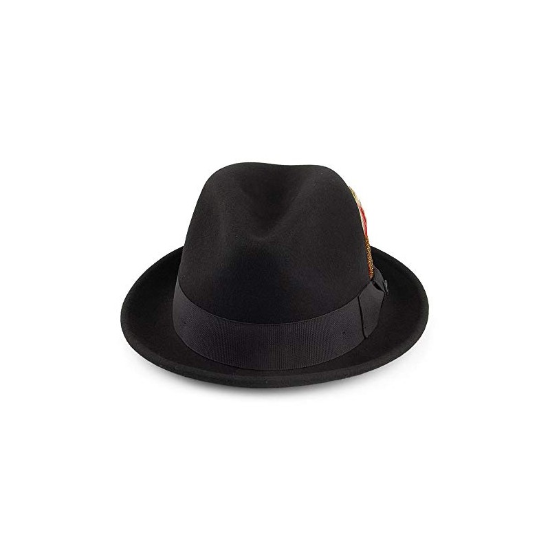 Jaxon Blues Trilby Crushable Fedora Hat (Medium, Black)