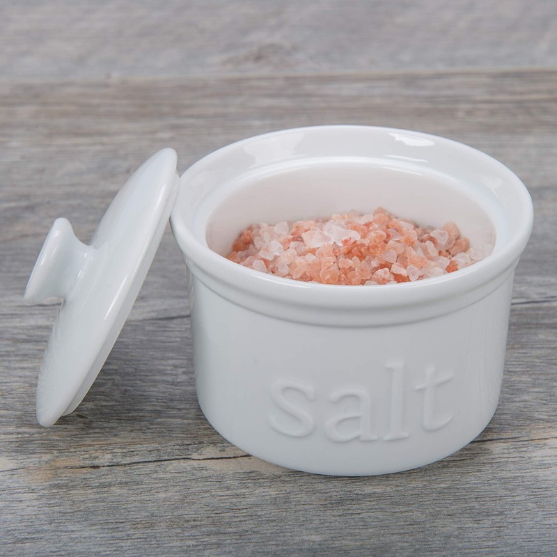 BIA Cordon Bleu Kitchen Accessories Porcelain Salt Boxes, 4", White