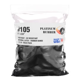 Black #105 Extra Wide Large Premium Outdoor Rubberbands, Made in USA, High Heat UV Resistant Platinum Rubber Crepe Band (5" Long x 5/8" Wide) 60pcs per Pound Natural Latex (1, Pounds)