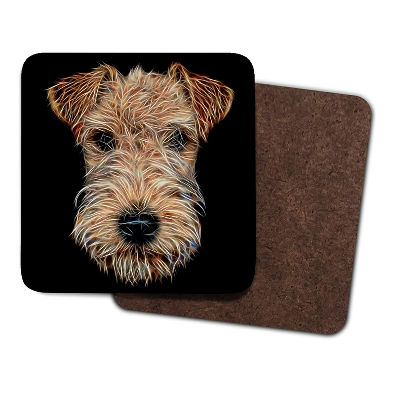 Fractal Artworks Lakeland Terrier Coaster with Fractal Art Design #1