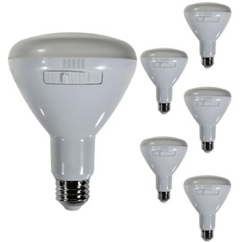 Diodesy- BR30 LED Flood Light Bulb 8W 800 Lumen E26 Medium Base 27K/30K/35K/40K/50K Color Selectable for Interior Home Decor Kitchen Recessed Can 120V 100° Beam Angle Dimmable White Finish Pack of 6