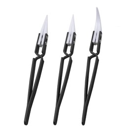 SeonFook 3pcs Non-Conductive Ceramic Tweezers Precision Stainless Steel Tweezers Heat Resistant Acid Resistant Anti-Static Curved Straight Tweezers Reverse Tweezers for Paper Craft Nail Accessories