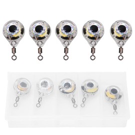 RiToEasysports Fishing Lure Light, 5 Pieces LED Underwater Fishing Light Attractant Eye Shaped Night Lamp Bait Attractor Bait Tool for Freshwater and Saltwater