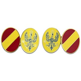King's Royal Hussars Gilt Enamel Regimental Cufflinks