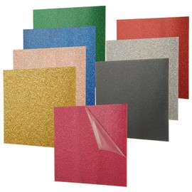 LOPYXBR 8 PCS 8x8 Inch Glitter Acrylic Sheets 1/8 Thick Colored Acrylic Sheets for Laser Cutting and Engraving, Translucent 3MM Glitter Plastic Sheets Cast Acrylic for DIY Craft, Display, Signs